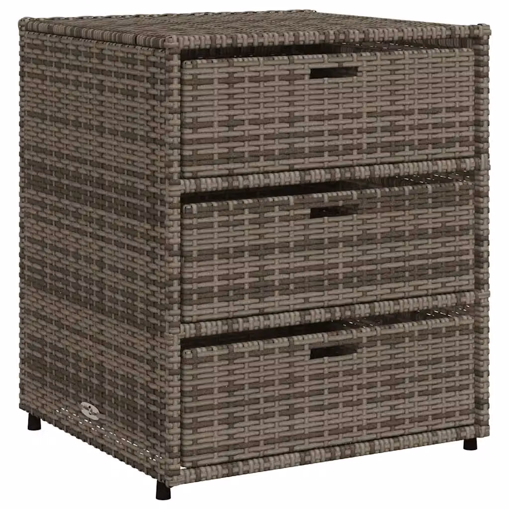 Armadietto da giardino moderno vidaXL in rattan e metallo grigio L: 55 cm, P: 59 cm, H: 69 cm – 2