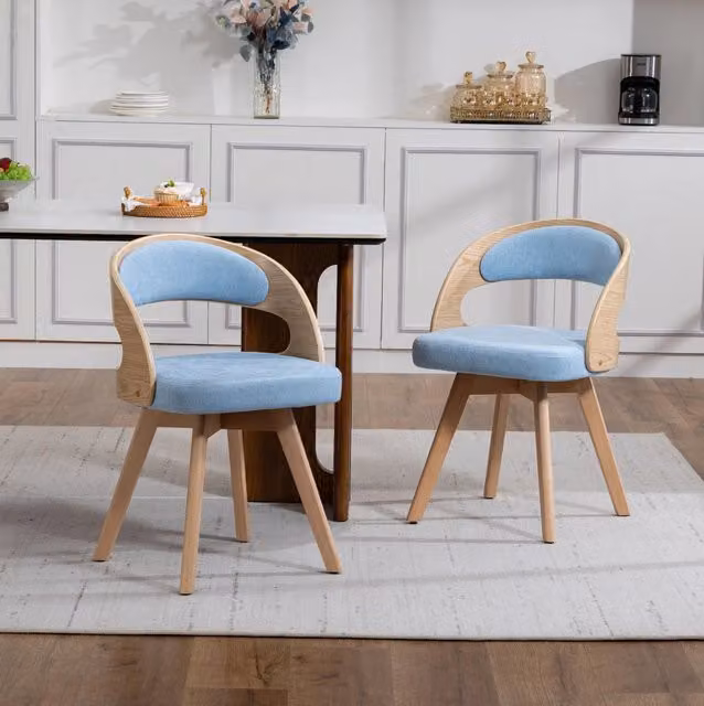 Lotto di 2 sedie da pranzo 44x41x75 cm blu – girevoli