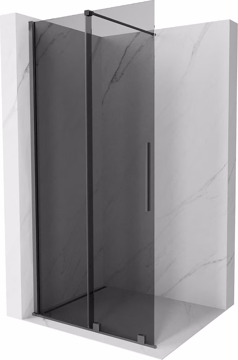 Mexen Velar parete doccia scorrevole Walk-in 75 x 200 cm, grafite 8 mm, gun metal - 871-075-000-43-95