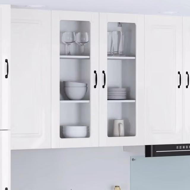 Pensile cucina-Mobile Cucina da Parete Bianco Lucido 80 x 31 x 100 cm Legno multistrato
