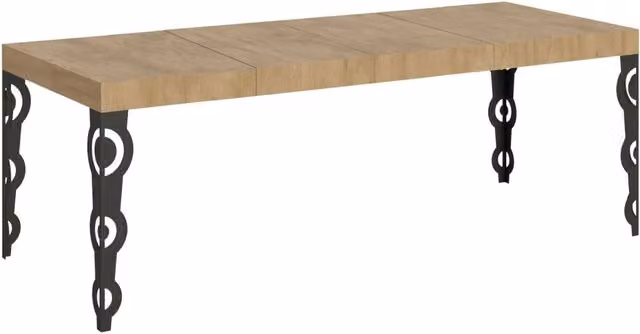 Tavolo allungabile Itamoby Karamay in quercia natura con gambe antracite L/P: 200/304 x 90 cm