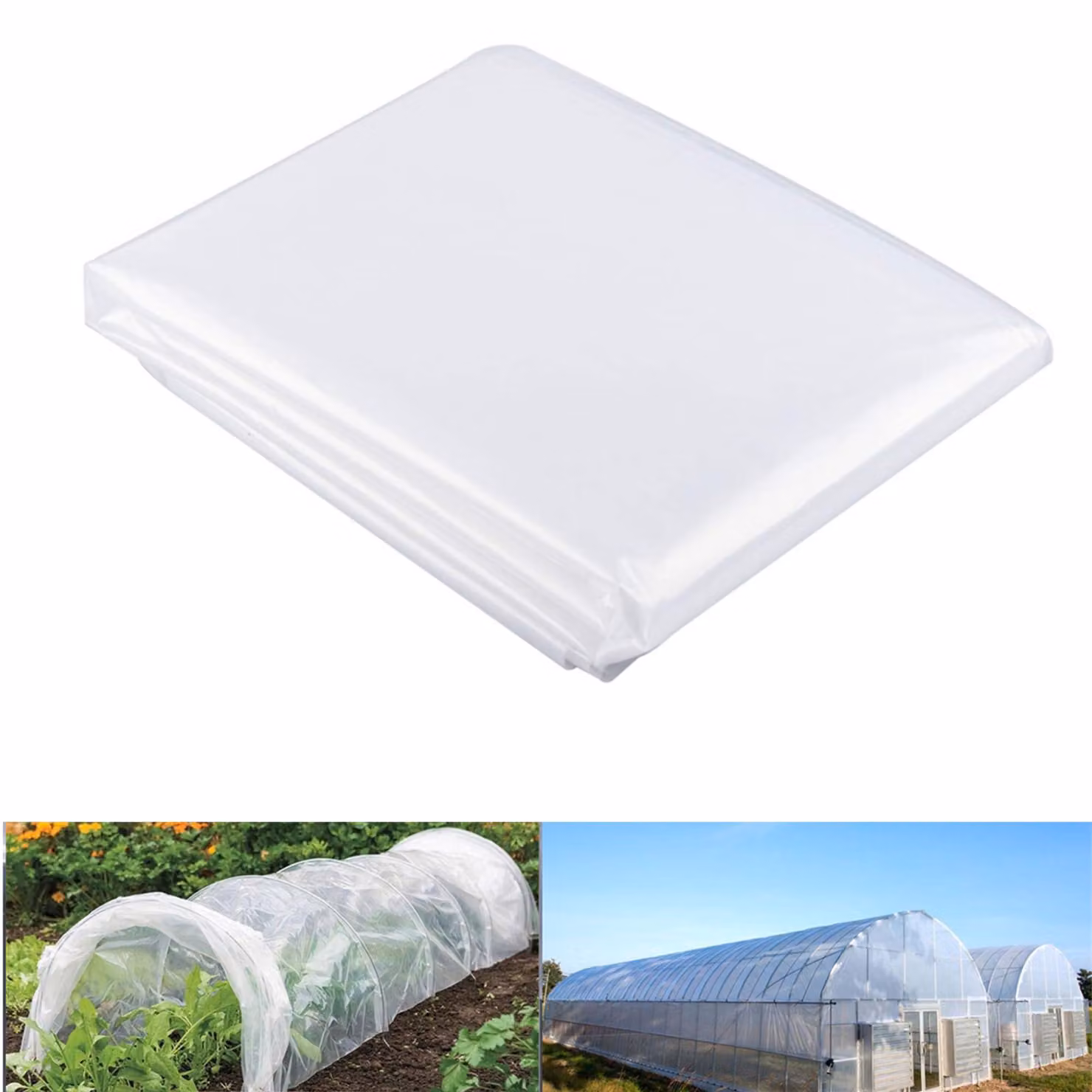 Pellicola per giardinaggio, 2 x 10 metri, pellicola in PE trasparente, impermeabile, resistente al vento, ideale per serre