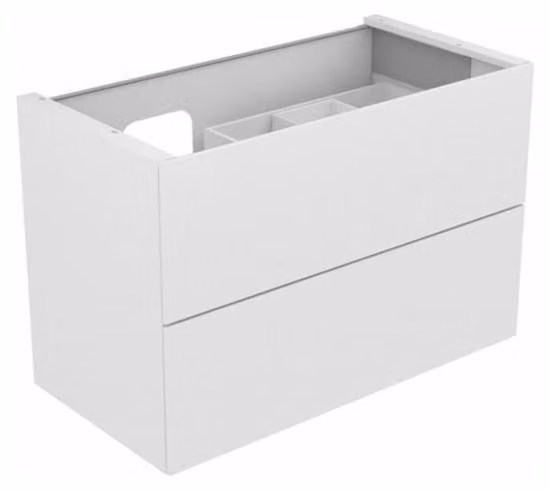 KEUCO EDITION 11 Meuble sous-lavabo pour lavabos encastrables, 2 tiroirs à casseroles, position du lavabo à gauche, 1050x700x535mm, 31255210000, 31255210000