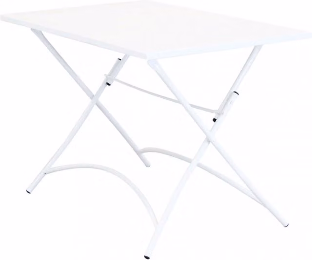 Tavolo da giardino COSMA rettangolare pieghevole in acciaio inossidabile bianco L: 110 cm, P: 70 cm