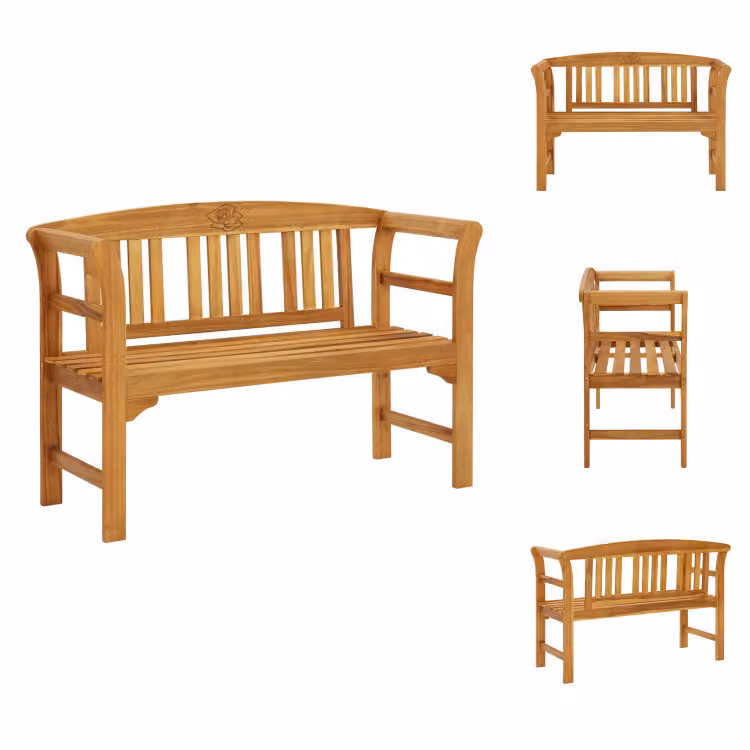 vidaXL Panchina da giardino 114 cm in legno massiccio di acacia - Panchine da giardino