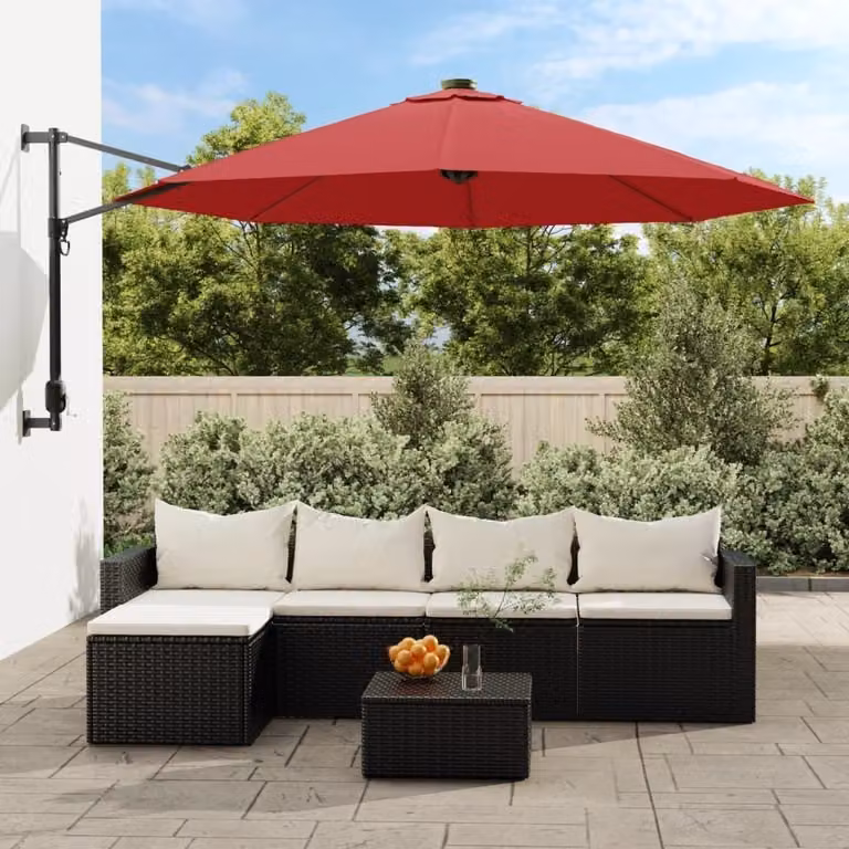 Maison Exclusive - Parasole da parete, colore rosso acceso, 290 cm