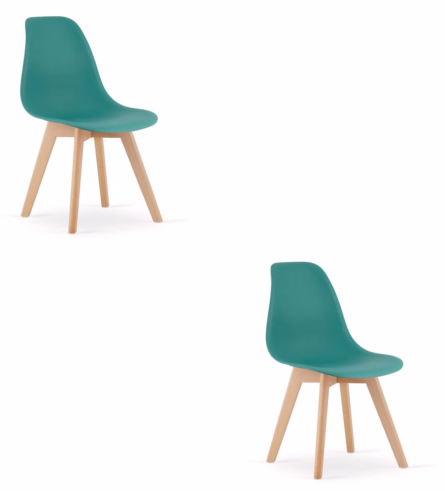 Poltrona - Leobert - Modello Kito - Verde/Gambe in legno naturale - 46 x 54,5 x 80 cm - Confezione da 2