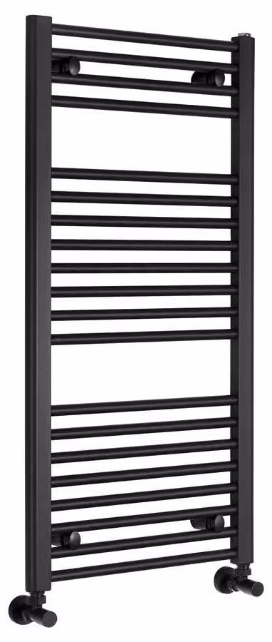 Radiatore da bagno Aqualine DIRECT con attacco laterale 450x960 mm, nero opaco