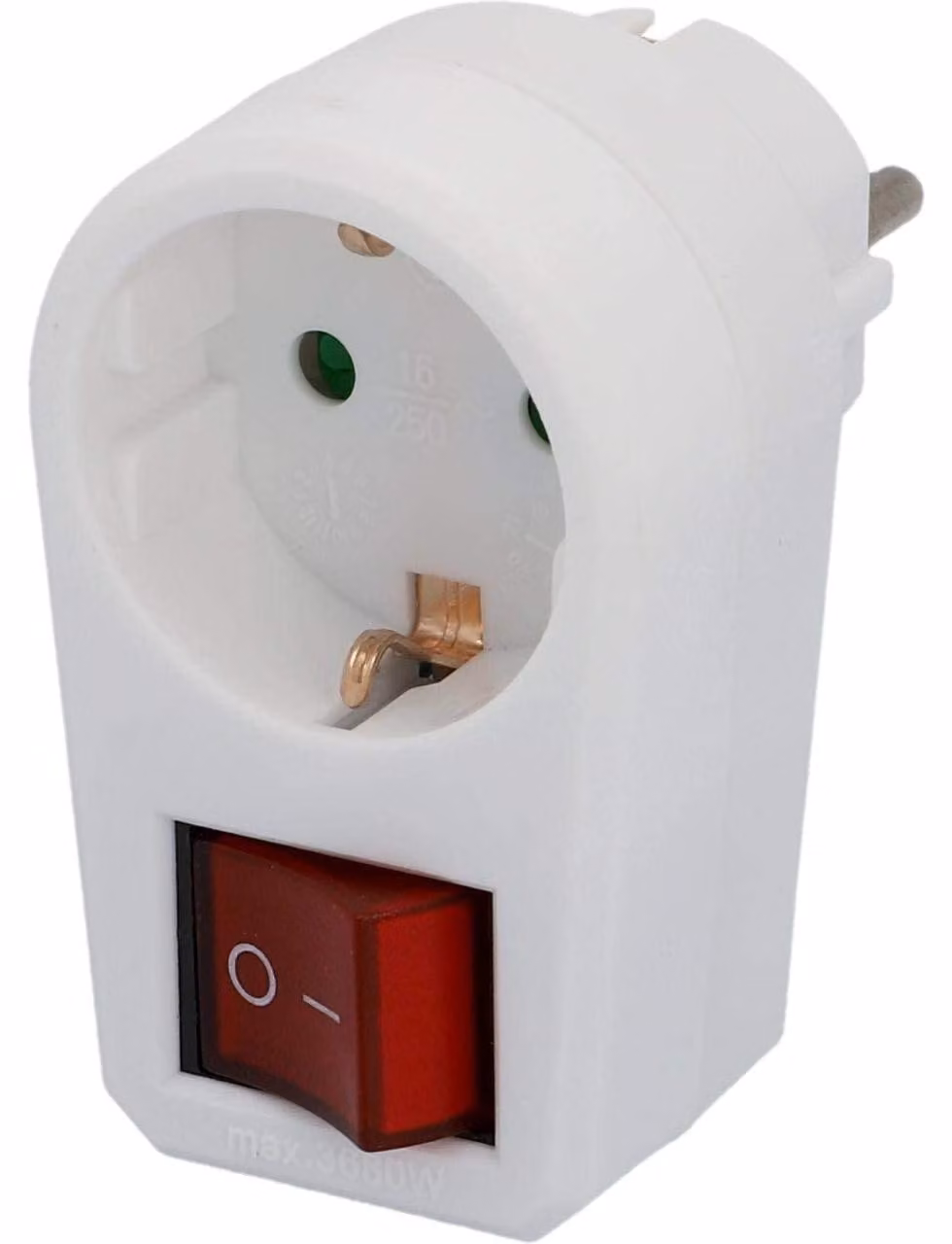 Spina adattatore con interruttore bianco (1 pz)