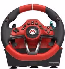 Volante simulatore di guida Hori Mario Kart Racing Pro Deluxe per Nintendo Switch con pedali, nero e rosso – 1
