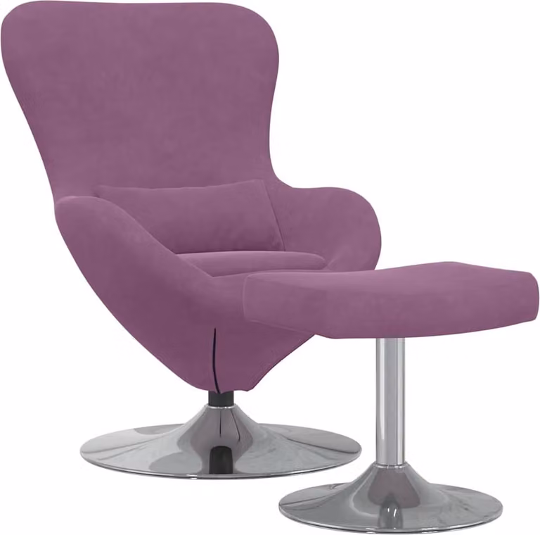 Sedia Egg con Pouf Viola Velluto