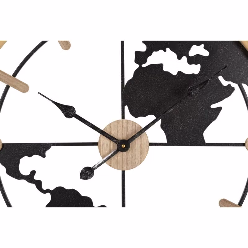 Orologio da muro analogico Mauro Ferretti World New in stile boho, colore marrone e nero, diametro: 60 cm, profondità: 5 cm – 2