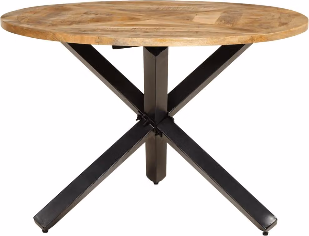 vidaXL Tavolo da pranzo Ø110x75 cm Legno di mango massiccio grezzo