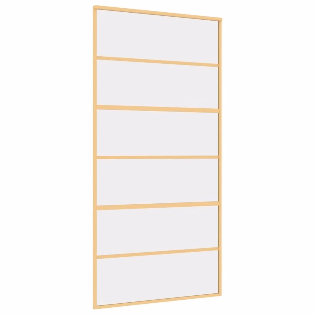 Porta Scorrevole Oro 102,5x205 Vetro Trasparente ESG Alluminio
