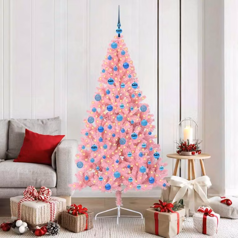 Maison Exclusive - Albero di Natale artificiale preilluminato Rosa 180 cm PVC