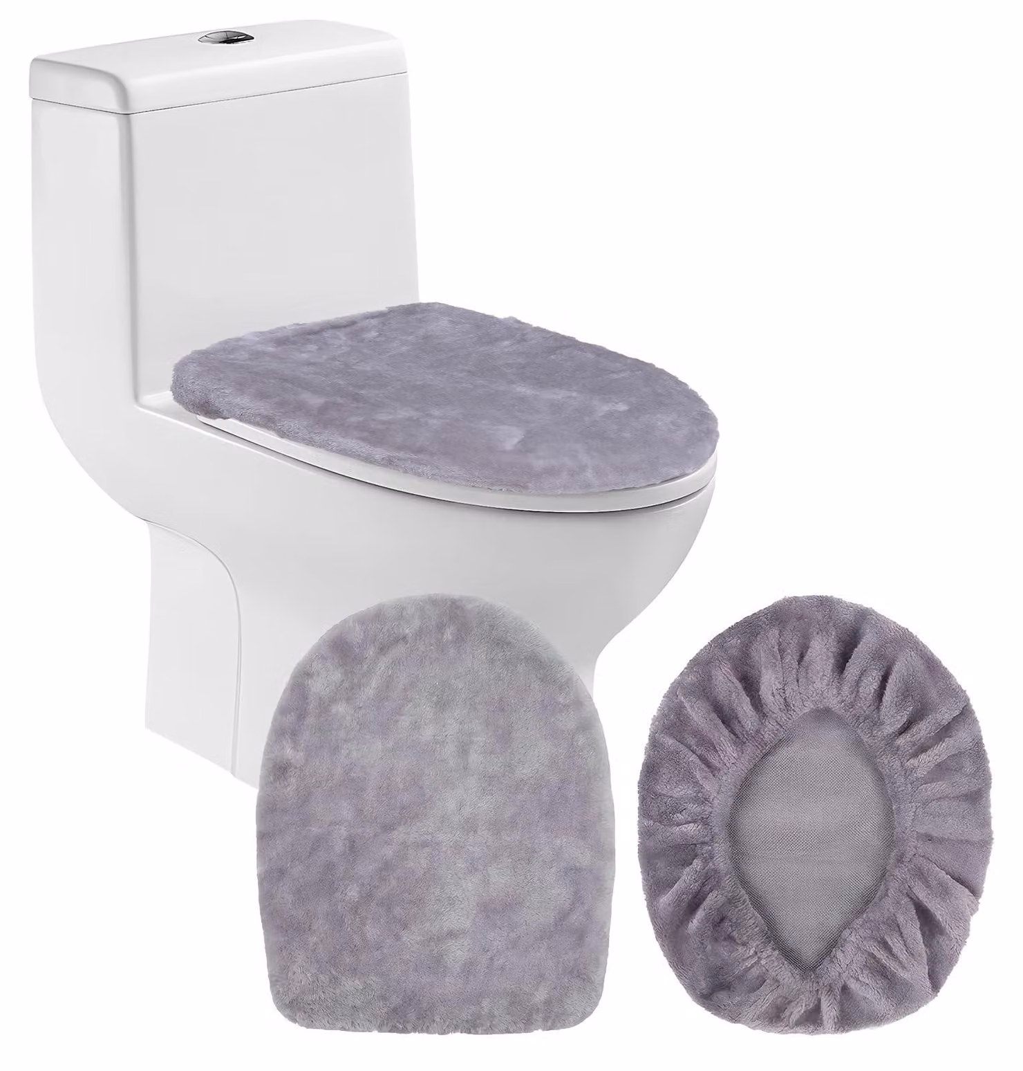 Set di 2 copri-wc impermeabili alla polvere, con elastico