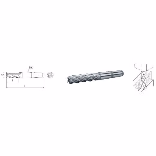 Fresa HSS Co5 con cono morse DIN 845