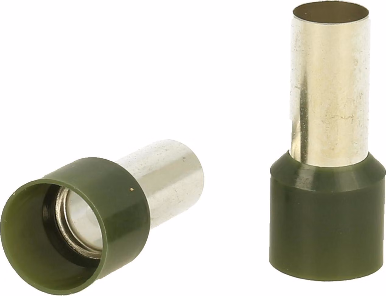 Capicorda DIN 46228 parte 4 isolati, dimensione N, codifica colore WE sezione 50 mm² oliva - 1 pezzo