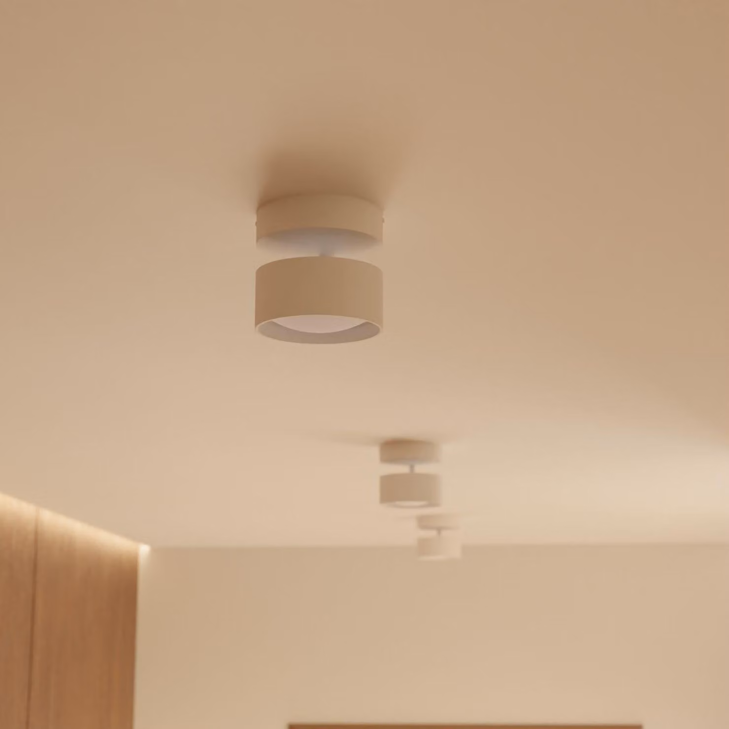LUMIÈRE Design Plafoniera 'Sava' cilindrica LED bianco caldo Bianco