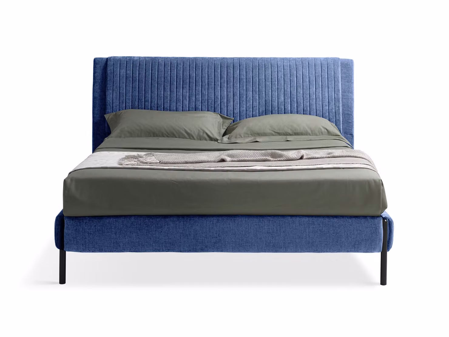 Letto Matrimoniale in Velluto MIAMI Blu