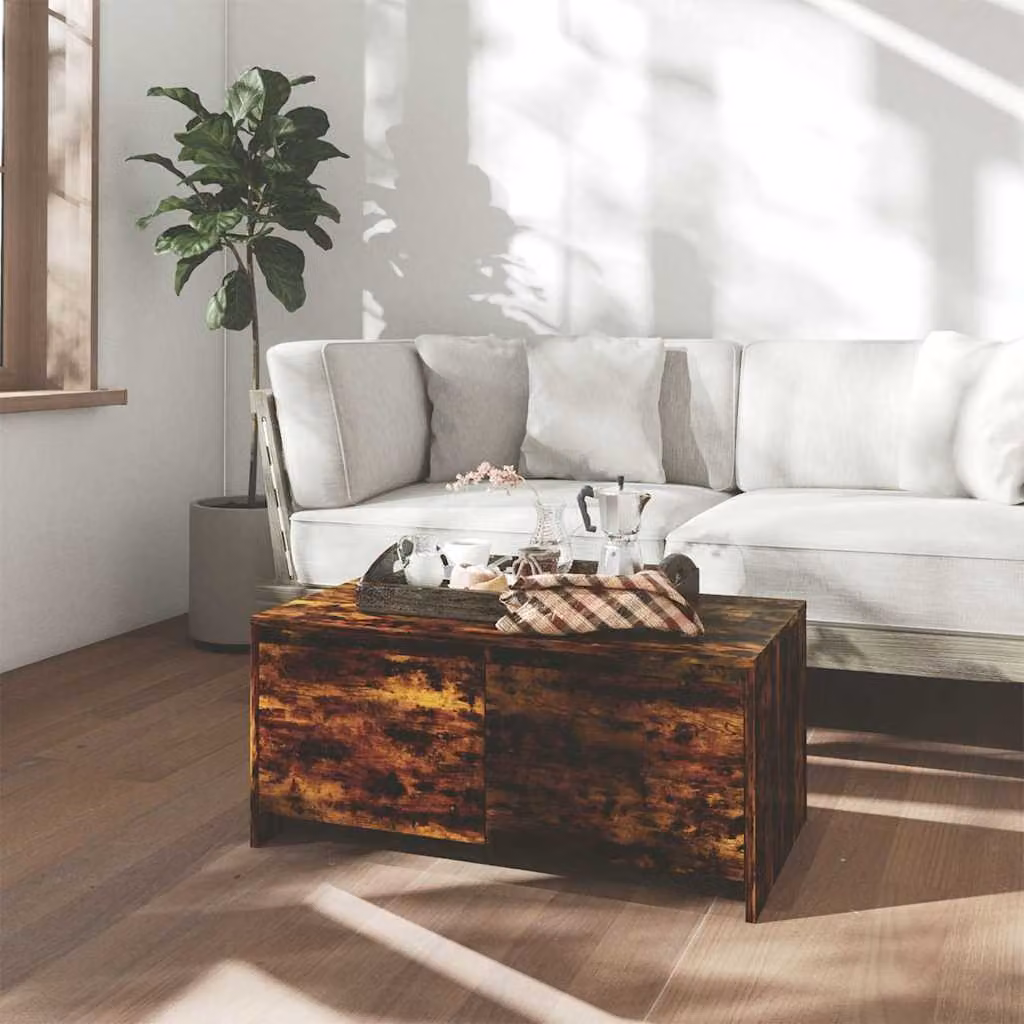vidaXL Tavolino da Salotto Moderno in Rovere Fumo, L/P/H: 90 x 50 x 41,5 cm