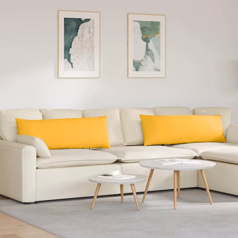 Set di 2 cuscini da divano vidaXL in velluto a coste giallo, L 120 cm x P 40 cm x H 40 cm