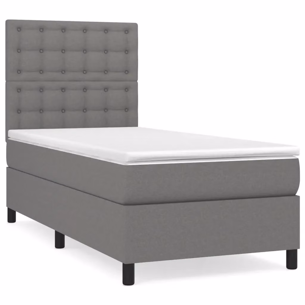 Letto Ibrido con Giroletto a Molle e Materasso vidaXL, Grigio e Bianco, L/P/H: 100 x 200 x 40 cm – 2