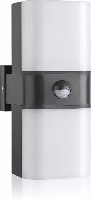 Lampada da Parete Esterna a LED con Sensore di Movimento e Crepuscolare IP65, Luce Bianca Fredda 1700lm, 20W, Colore Nero o Grigio