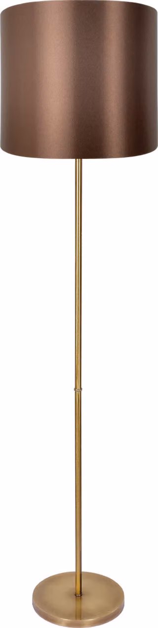 Lampada da terra in tessuto di ottone massiccio alto 160,5 cm in bronzo marrone chiaro E27 lampada da terra moderna rotonda