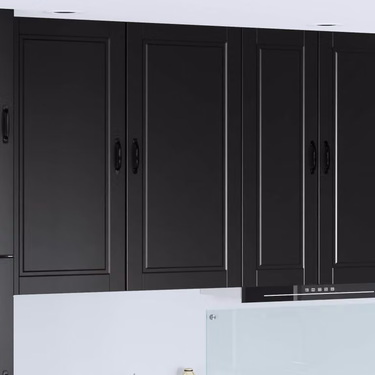 Armadietto a muro moderno vidaXL PORTO nero con ante a battente e ripiani interni L/P/H: 50 x 31 x 100 cm