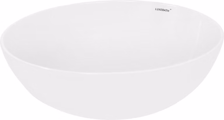 LuxeBath Lavabo Lavabo da appoggio, rotondo, Ø 40x14,7 cm, bianco, Vetroceramica