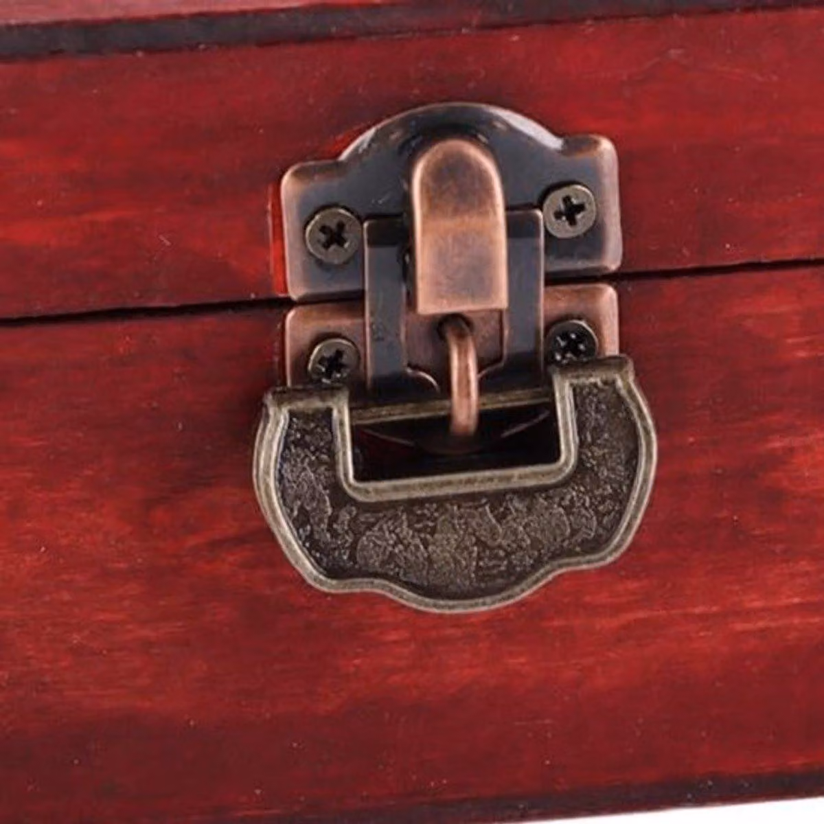 Scatola portagioie con serratura - Scatola di legno per riporre oggetti - Scatola decorativa - Stile retrò - Leggera - 23 x 16 x 7,7 cm