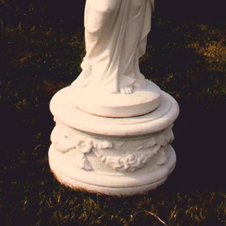 Casa Padrino piedistallo barocco da giardino bianco Ø 45 x H. 30 cm - Accessori da giardino