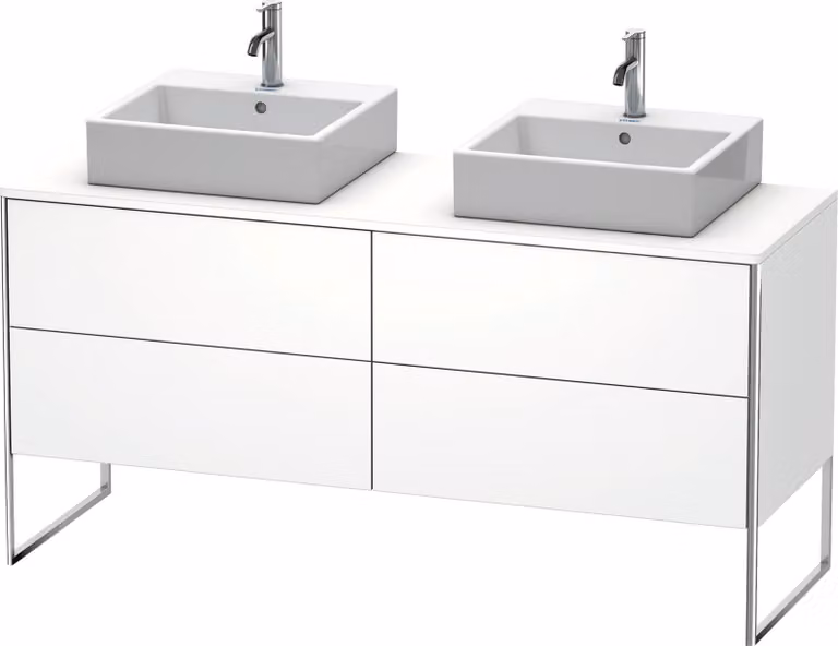 Duravit XSquare Meuble sous-vasque sur console au sol, pour deux vasques, 4 tiroirs, 1600x778x548mm, XS4927B8484, XS4927B8484