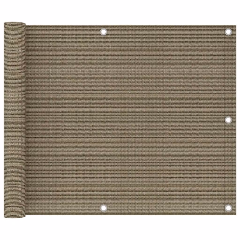 Schermo per balcone Living Store, color taupe, 75x300 cm, realizzato in HDPE