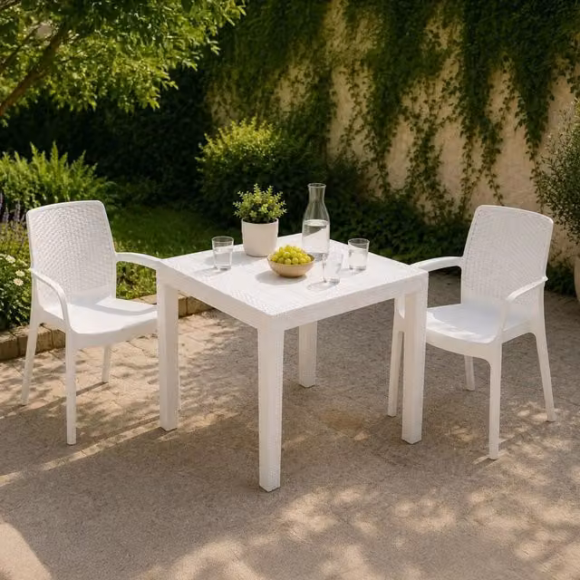 Set Salotto da Esterno Matali DMORA Bianco Moderno per Giardino e Terrazzo