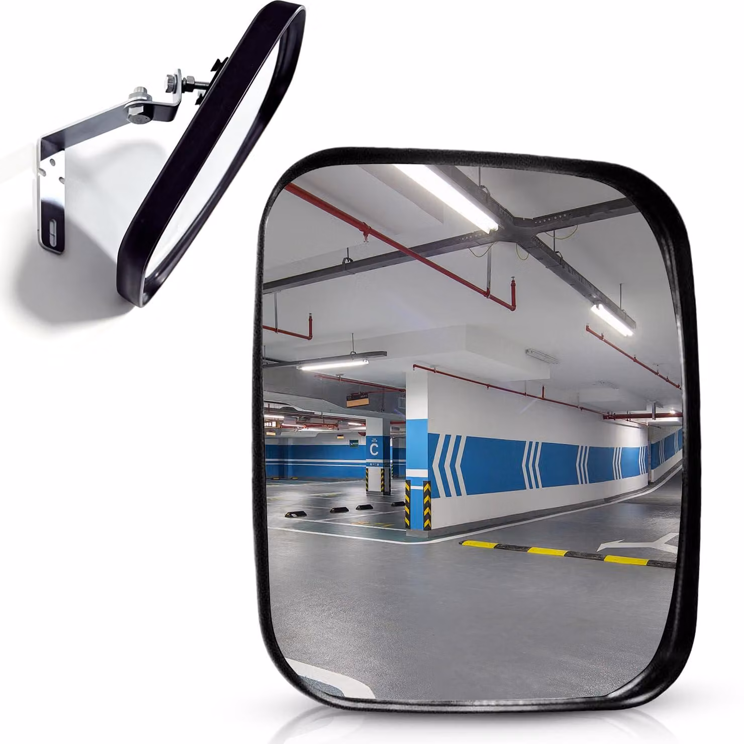 Specchio convesso, 19x16 cm, in acrilico, con ampio angolo di visione, ideale per garage e vialetti