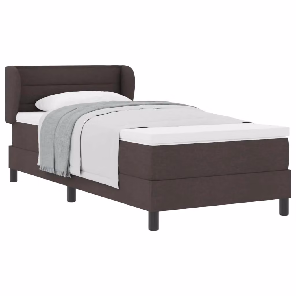 Letto a molle moderno vidaXL con testiera in tessuto marrone, L/P/H: 90 x 190 x 93 cm – 2