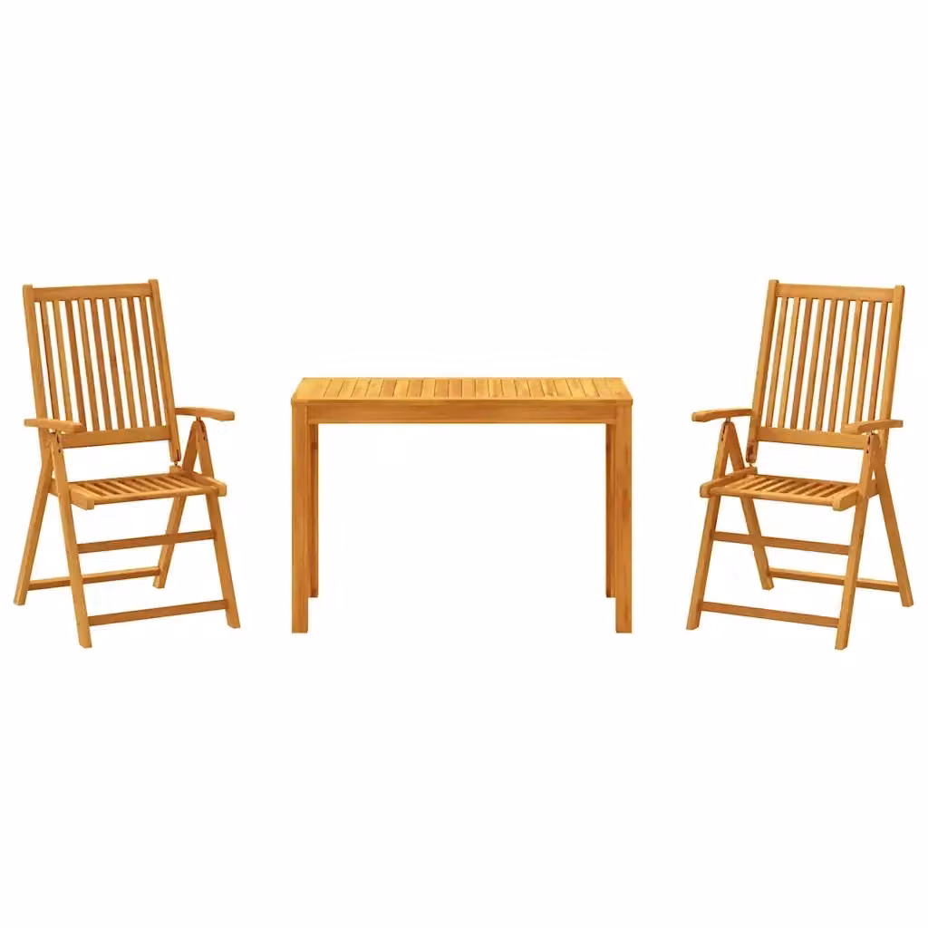 vidaXL Set da Pranzo per Giardino 3 pz in Legno di Acacia Marrone – 2
