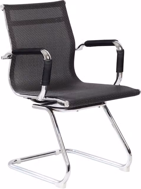 Poltrona da Ufficio Attesa Dallas con Braccioli 54x62x89 cm in Rete Traspirante Nero