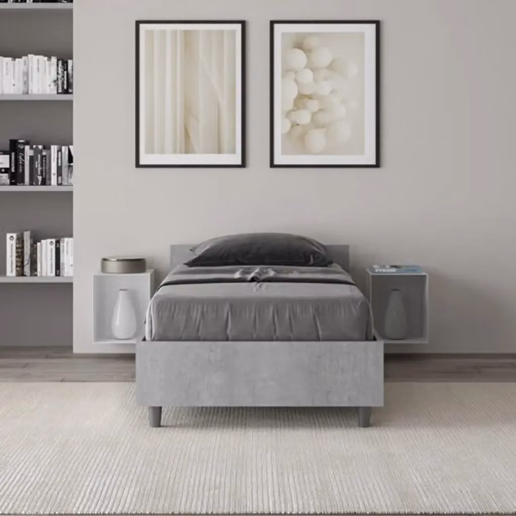 Letto singolo Nuamo in legno senza rete colore grigio L 80 cm x P 200 cm – 2