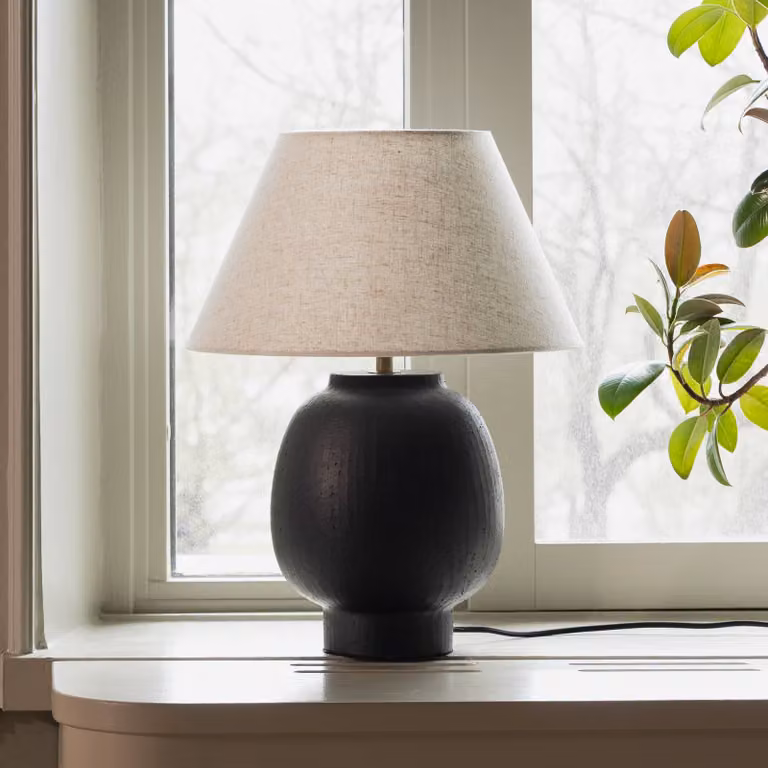 Globen Lighting Lampada da tavolo Lorenzo, Nero, Soggiorno / Sala da pranzo, Ceramica, Scandinavo, Lampada da tavolo