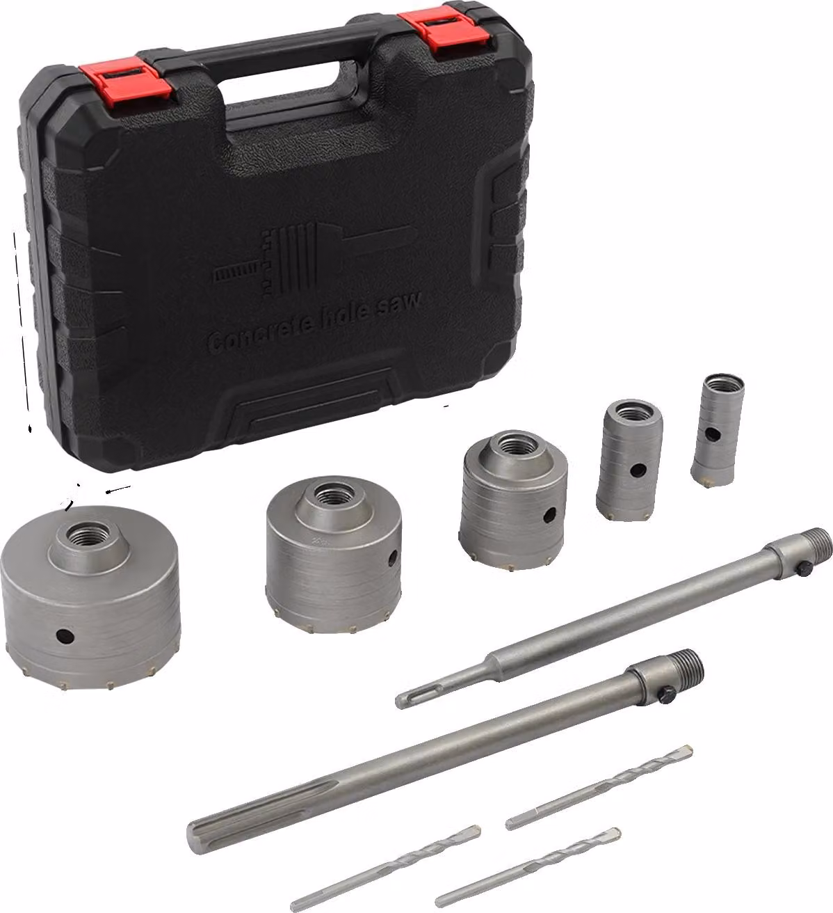 Set di punte per sega da cemento, materiale resistente, diverse misure, nero e grigio