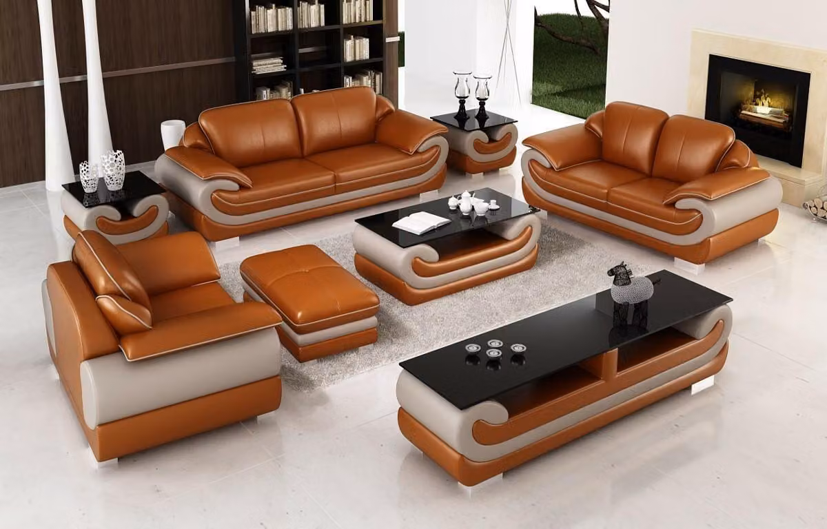 Sofagarnitur 3+2+1 Sitzer Set Design Sofas Polster Couchen Leder Relax Moderne