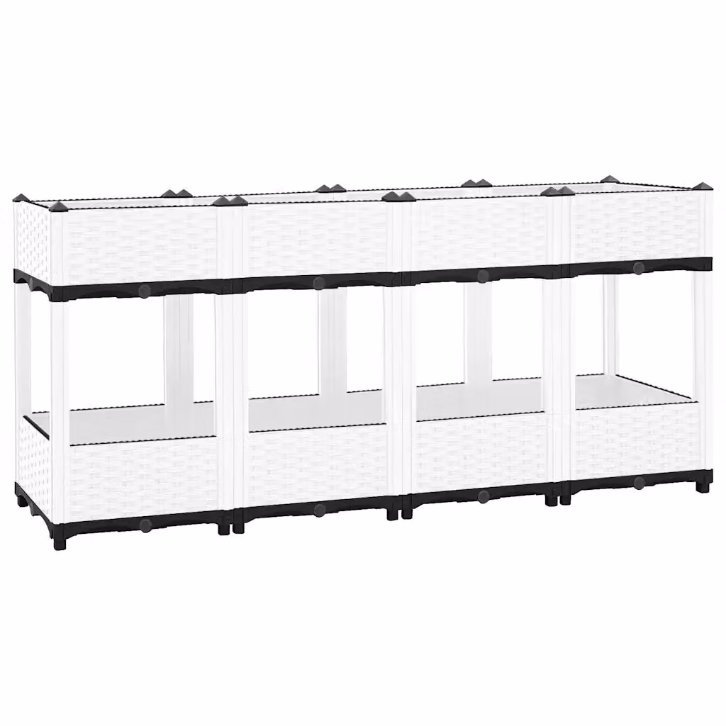 Fioriera Rialzata vidaXL in Plastica per Orto e Giardino, L: 160 cm, P: 40 cm, H: 71 cm