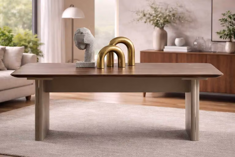 Exklusiver Brauner Couchtisch Robuste Tischplatte Moderne Möbel