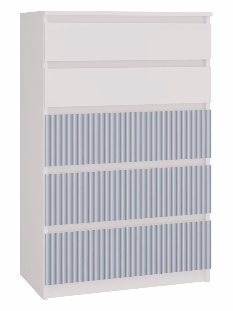 Comodino, bianco/blu, 70 x 109,5 x 40 cm