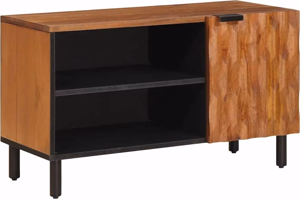 Mobile TV con porta Finitura Marrone Acacia 80 x 33 x 46 cm