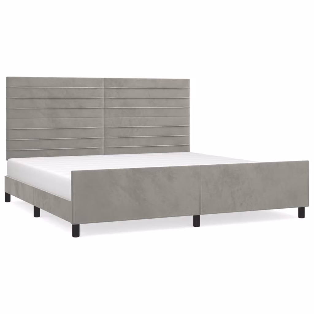 Giroletto senza Materasso Grigio Chiaro 200x200 cm Velluto