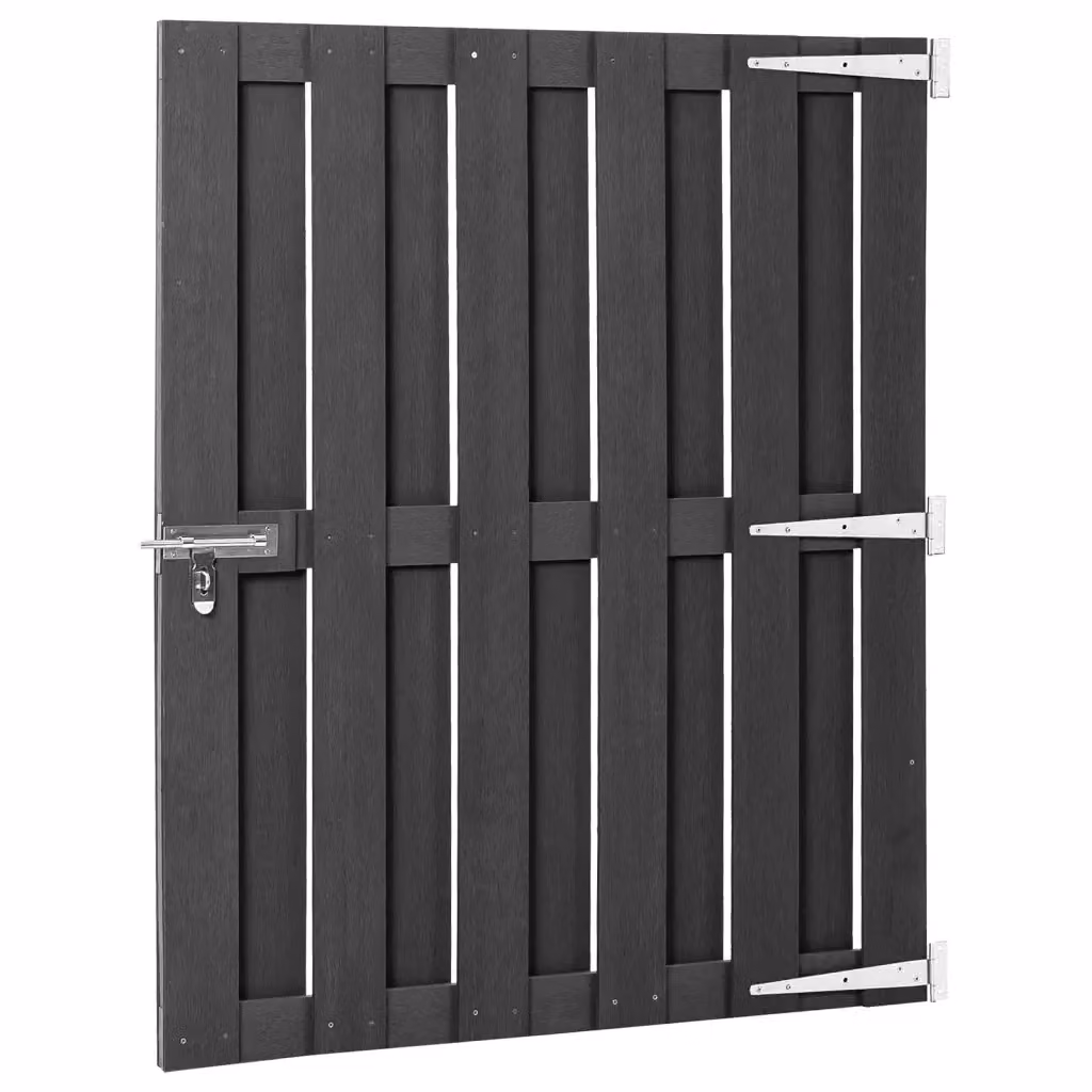 Cancello singolo da giardino a battente vidaXL in WPC e alluminio grigio L: 100 cm, H: 112 cm – 2